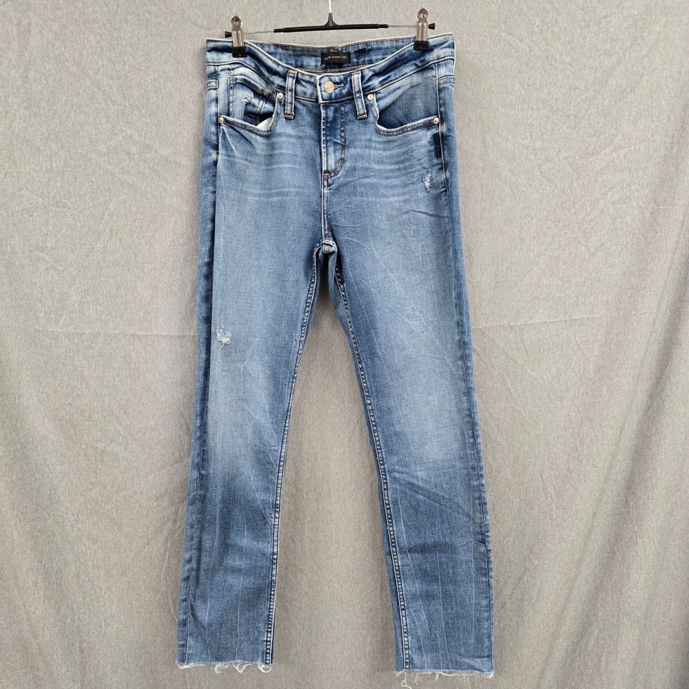 Silver Jeans Co Beau Slim Boyfriend Distressed Raw Hem Jeans W26 L28.5